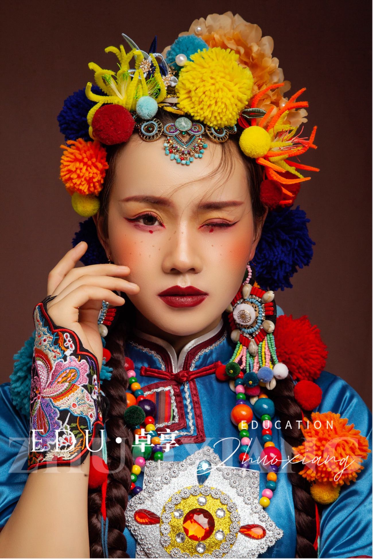 兰州化妆美发学校卓享教育分享风藏族妆容