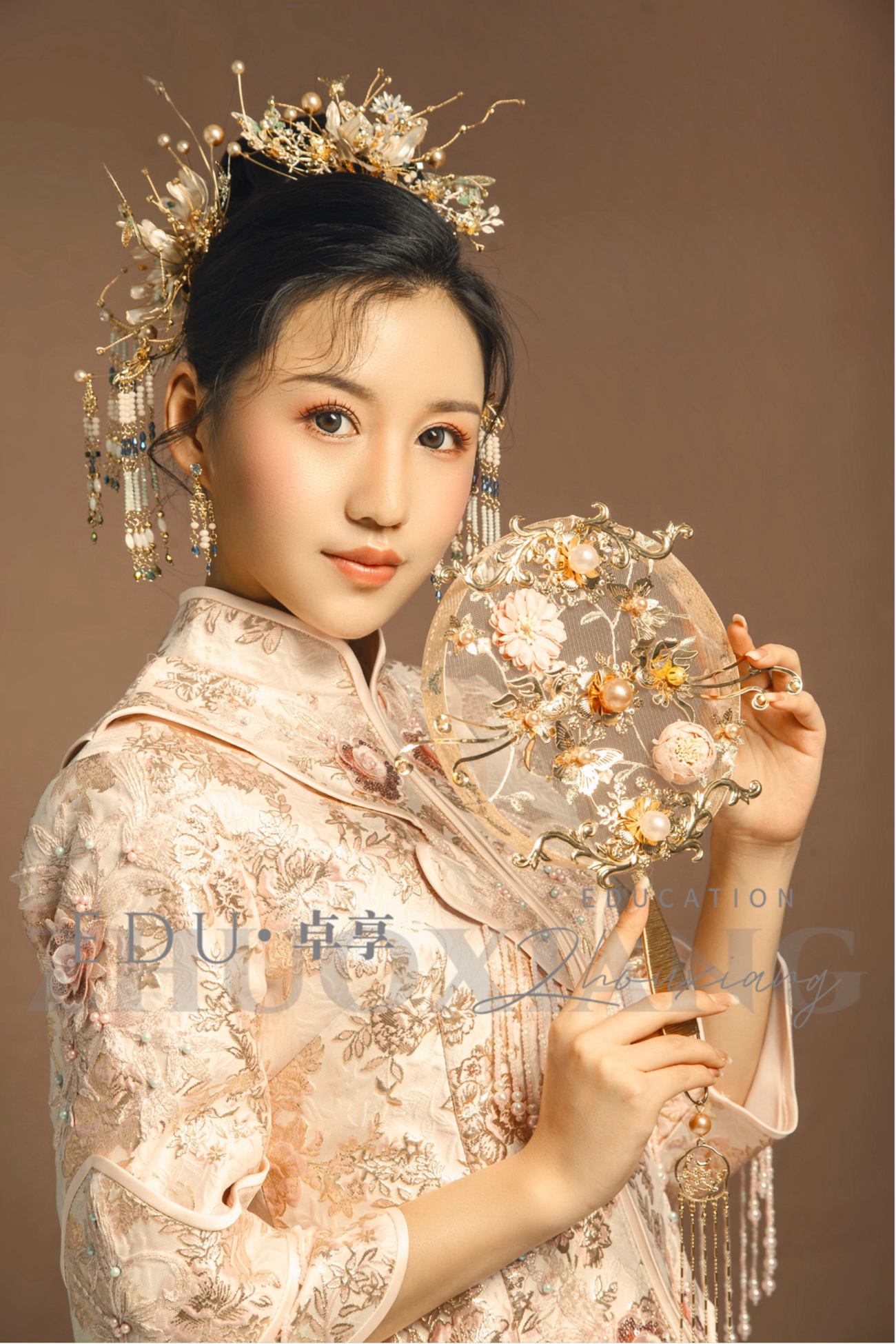 兰州化妆美发学校卓享教育中式新娘妆分享