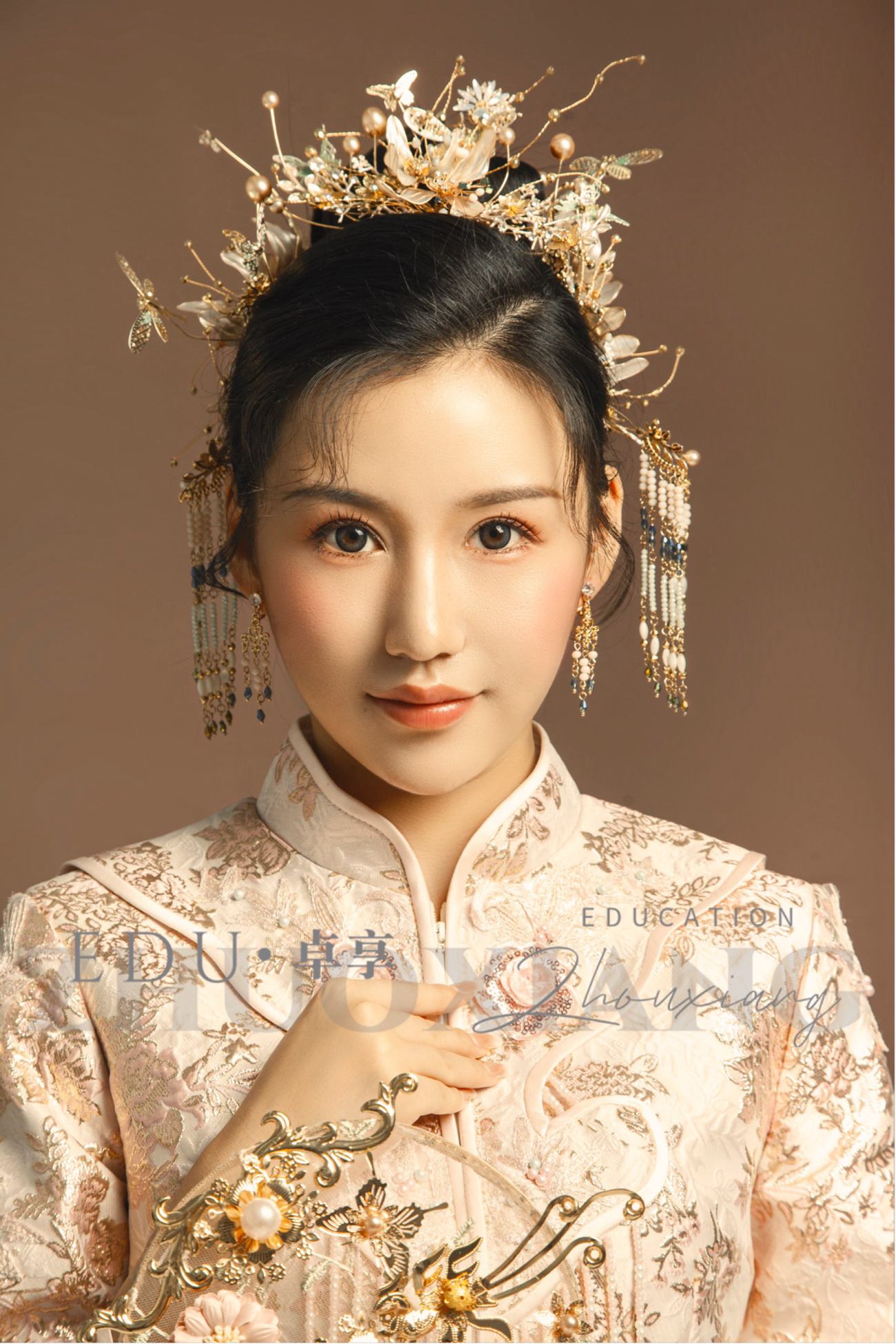 兰州化妆美发学校卓享教育中式新娘妆分享